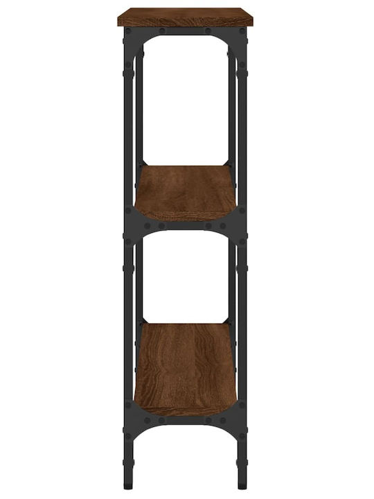 Console Table Wood & Metal Brown Oak L75xW22.5xH75cm