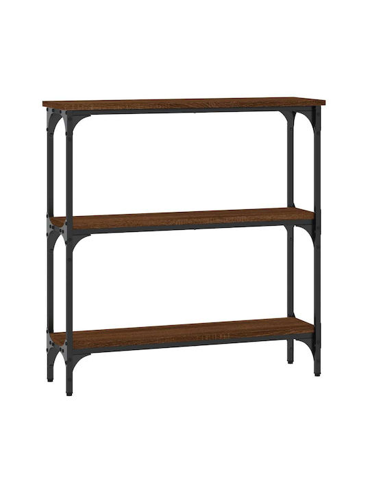 Console Table Wood & Metal Brown Oak L75xW22.5xH75cm