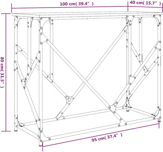 Konsole Grey Sonoma L100xB40xH80cm