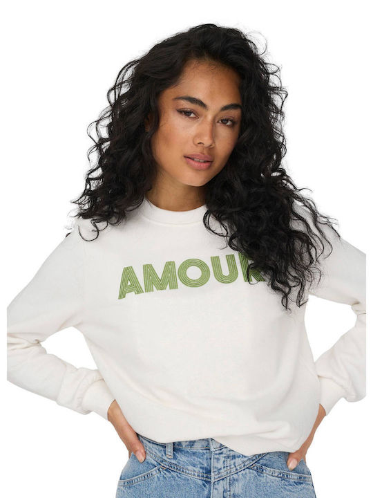 Only Women's Long Hooded Sweatshirt WHITE