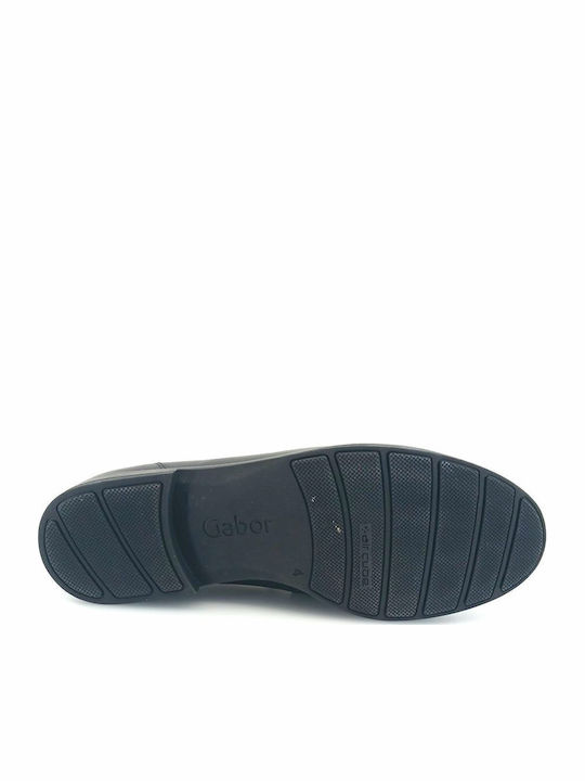 Leather Women's Loafers in Black Color