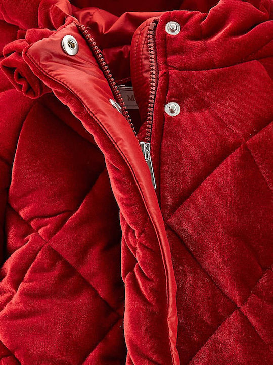 Kinder Steppjacke mit Futter & Kapuze Red