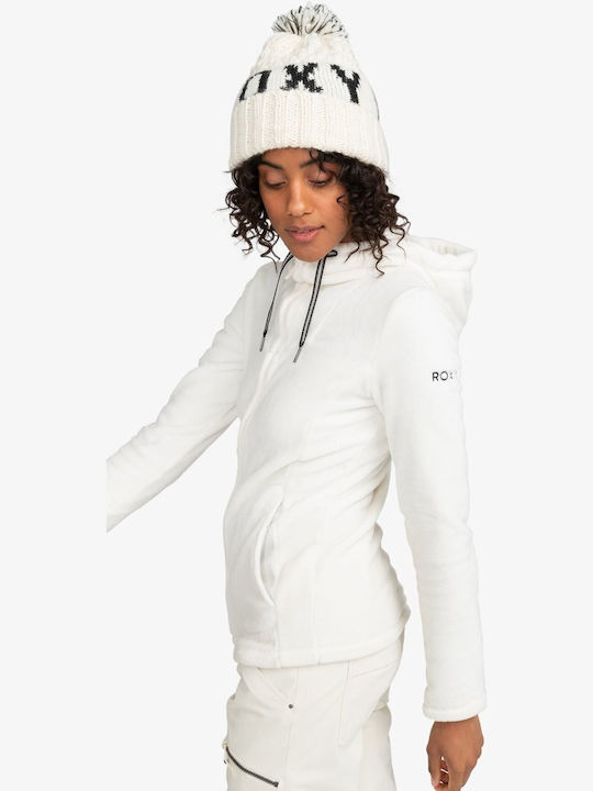 Roxy Women's Short Sports Jacket for Winter with Hood White