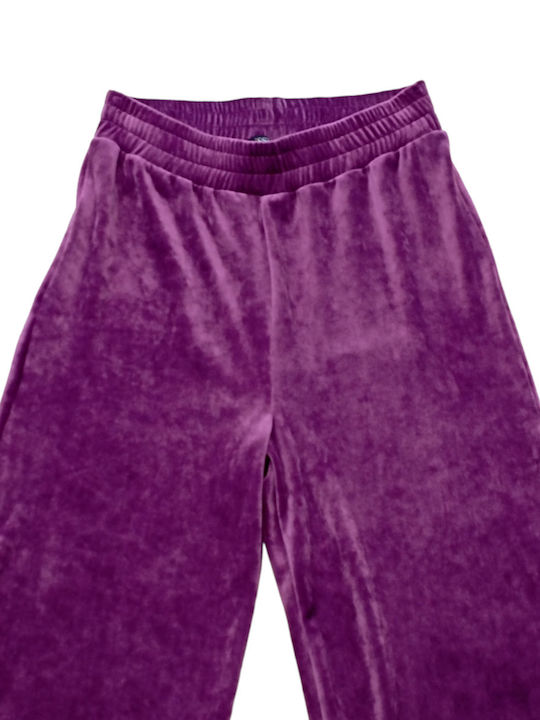 Kalliope Pantaloni de trening pentru femei cu cauciuc Violet Catifea