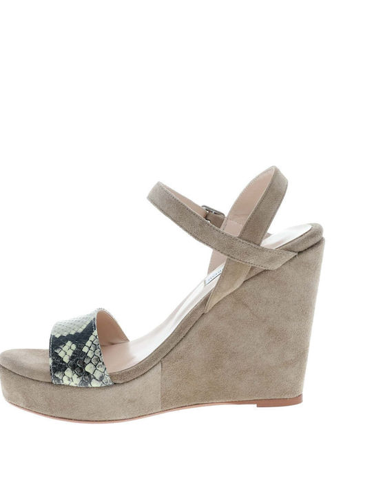 Damenplattformen Beige