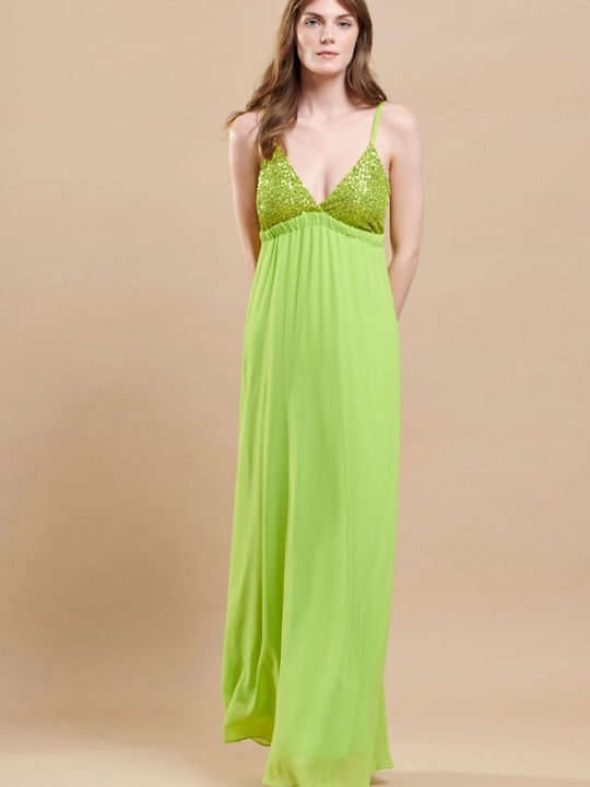 Summer Maxi Dress for Wedding and Christening Green