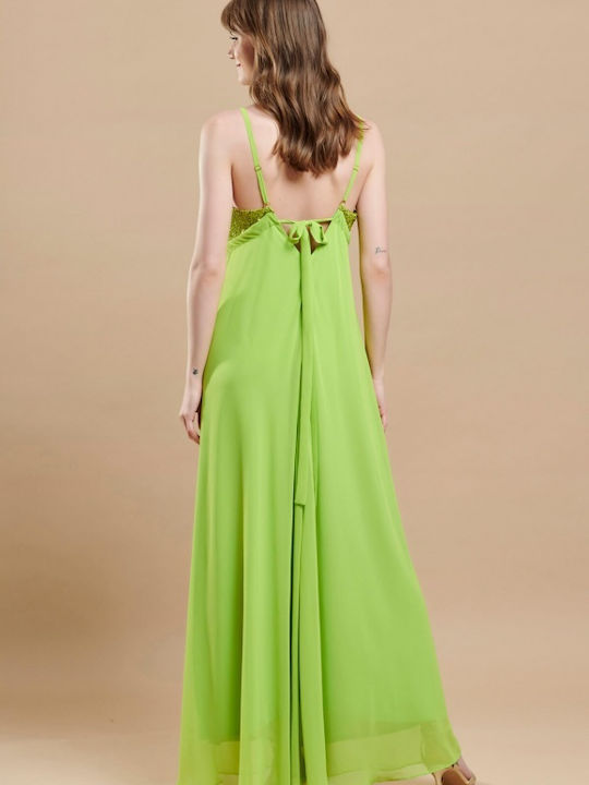 Summer Maxi Dress for Wedding and Christening Green