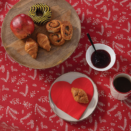 Nef-Nef Homeware Χριστουγεννιάτικο Τραπεζομάντηλο Υφασμάτινο Κόκκινο 180x140εκ.