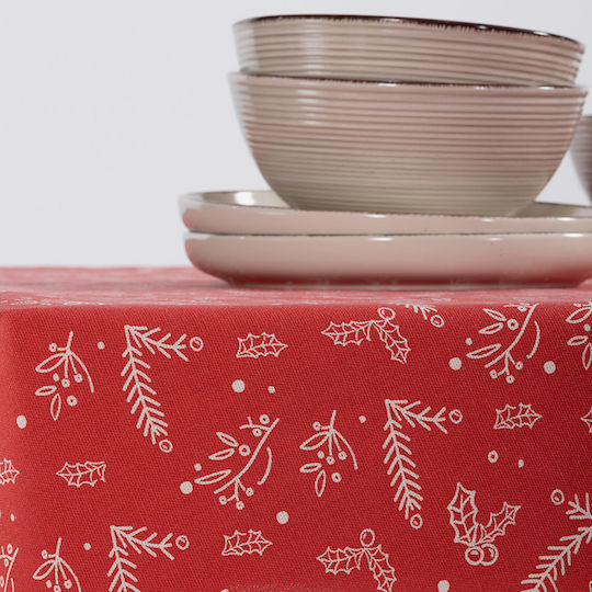 Nef-Nef Homeware Χριστουγεννιάτικο Τραπεζομάντηλο Υφασμάτινο Κόκκινο 180x140εκ.