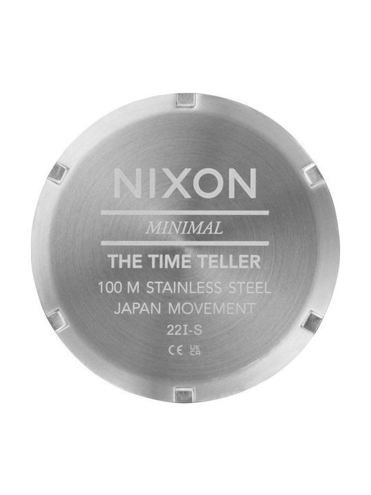 Nixon Γυναικείο Ρολόι 37mm Μπαταρίας με Ασημί Μεταλλικό Μπρασελέ
