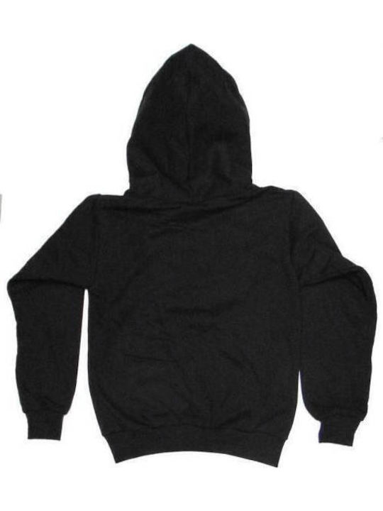 Fleece Kids Sweatshirt with Hood and Pockets Black
