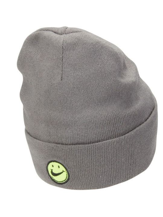 Peak Beanie Unisex Σκούφος Πλεκτός σε Γκρι χρώμα