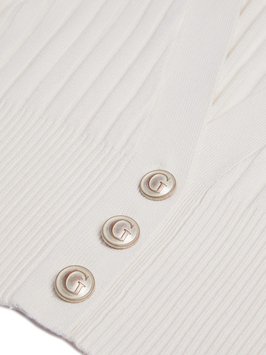 Jachetă de damă tricotată Cream White