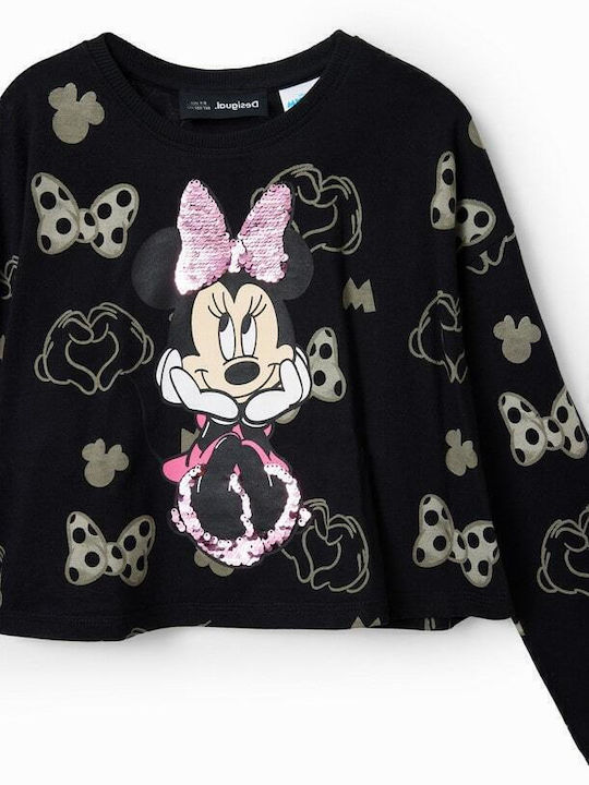 Kids' Shirt Long Sleeve Black Minnie Mouse