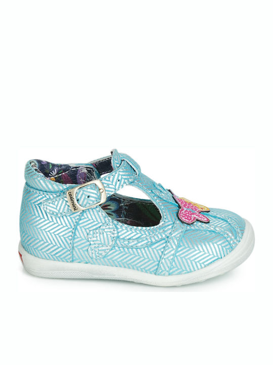 Kids Ballerinas with Adjustable Metal Clasp Turquoise