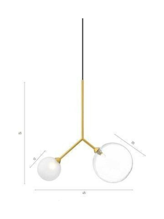 Luma Pendant Light Two-Light Ball for Socket G9 White