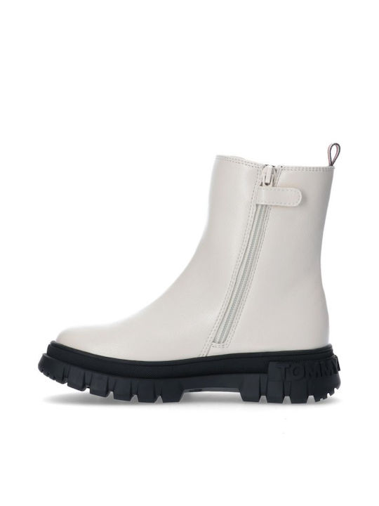 Tommy Hilfiger Bootie Kids Chelsea Boots Ecru