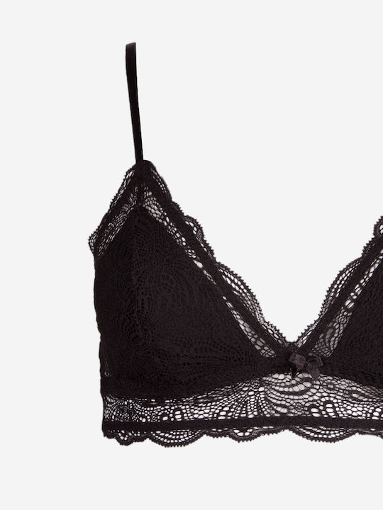 Norddiva Lace Underwear Set with Bralette & Brazil Black