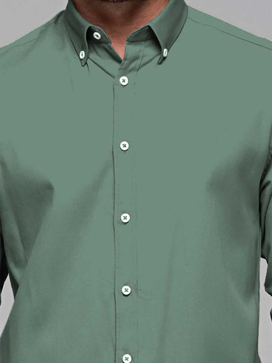 Men's Shirt Long Sleeve Cotton Mint