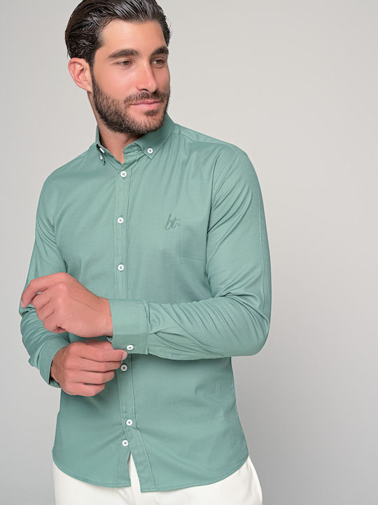 Men's Shirt Long Sleeve Cotton Mint