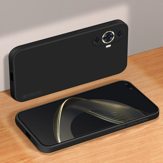 Premium Umschlag Rückseite Silikon Schwarz (Huawei Nova 11 Pro)