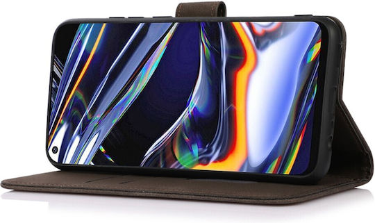Khazneh Litchi Skin Texture Back Cover Δερμάτινο Μαγνητικό Καφέ (Huawei Nova 11 Pro)