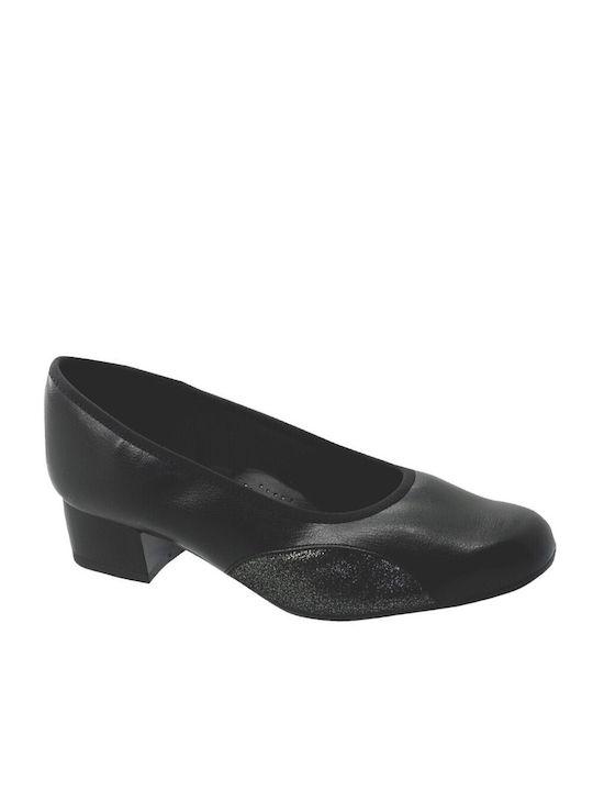 Emanuele Anatomic Leather Black Low Heels