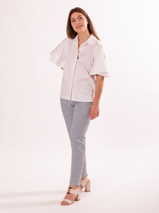Damen Stoff Hose Weiß