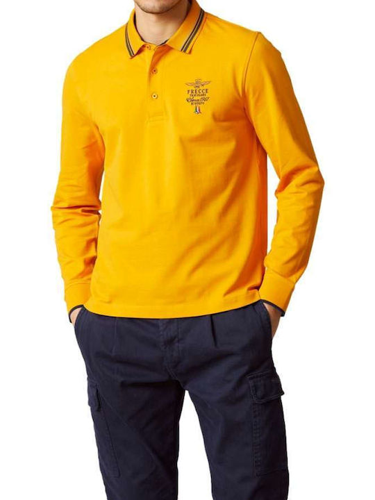 Aeronautica Militare Bluza Bărbătească cu Mânecă Lungă Polo Yellow