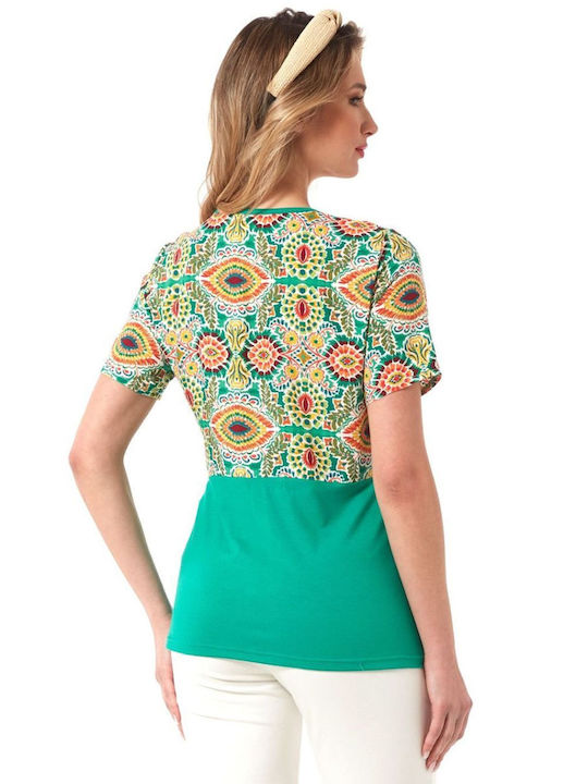 Anna Raxevsky Women's Blouse Short Sleeve green (prásini)