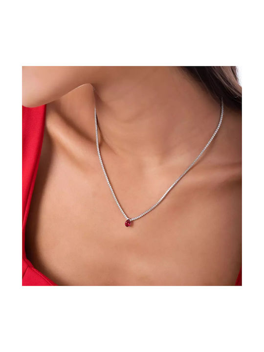 Oxzen Necklace from Silver with Zircon