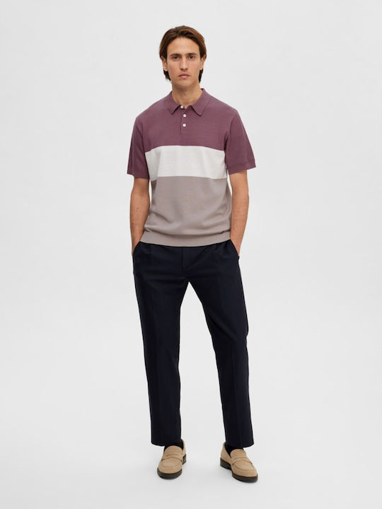 Short Sleeve Polo Shirt Wistful Mauve Fog Mel