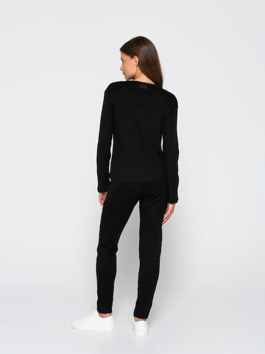 Bluze Damă Mânecă Lungă Negru