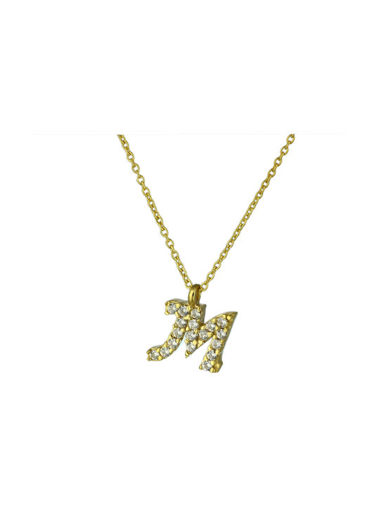 Fa Cad'oro Necklace from Gold 14K with Zircon and Letter Option