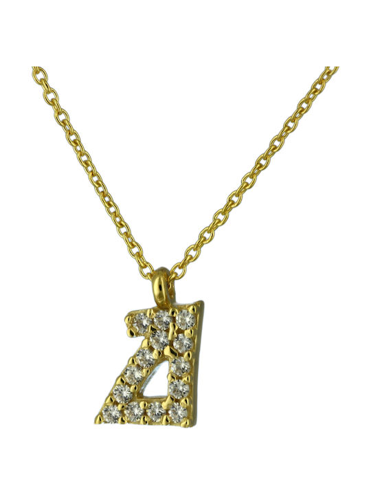 Fa Cad'oro Necklace from Gold 14K with Zircon and Letter Option