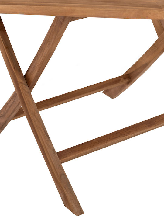 Outdoor Table Made of Teak Foldable Natural 120x120x75cm