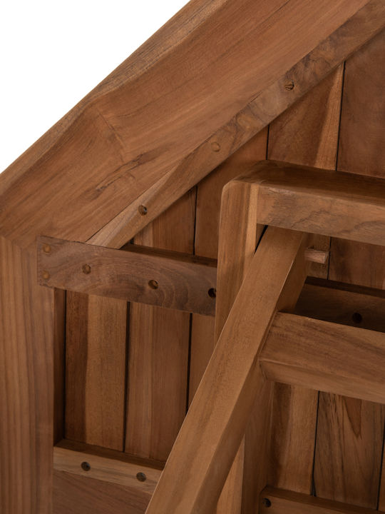 Outdoor Table Made of Teak Foldable Natural 120x120x75cm