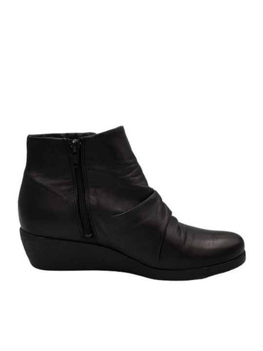 Creator Leather Women's Ankle Boots Platform Black