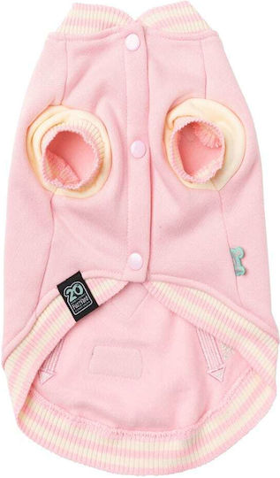 Fuzzyard Letterman Кучешки палта Розов Medium с дължина на гръбчето 40 см.