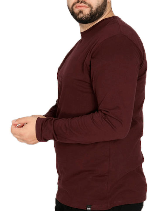 Double T-shirt Bărbătesc cu Mânecă Scurtă Burgundy.