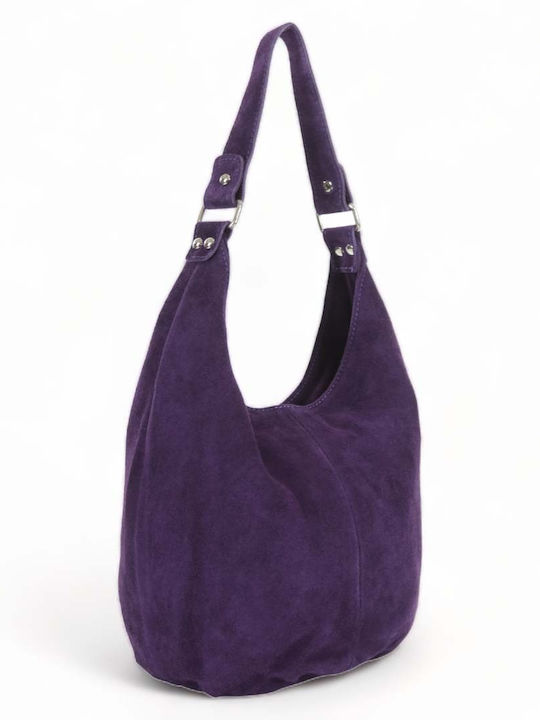 Passaggio Leather Leather Women's Bag Shopper Shoulder Purple