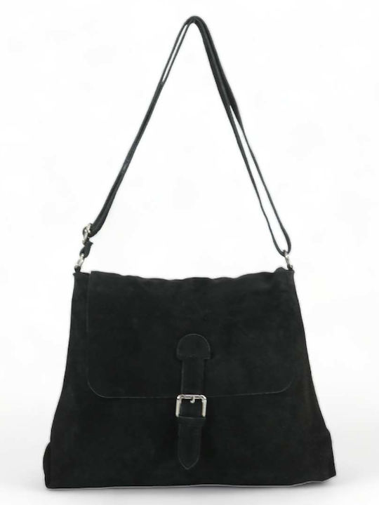Damentasche aus Leder Suede Schwarze