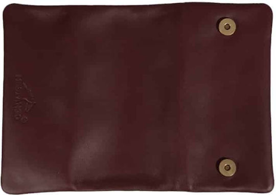 Mestango Frost Lederne Tabaktasche Burgundisch mit magnetischem Verschluss 15.5x8cm