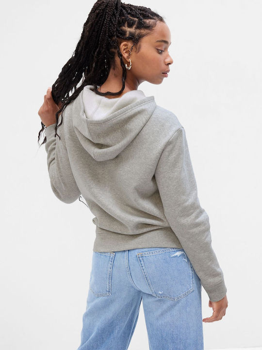 Long Women's Sweatshirt Hooded light heather gray
