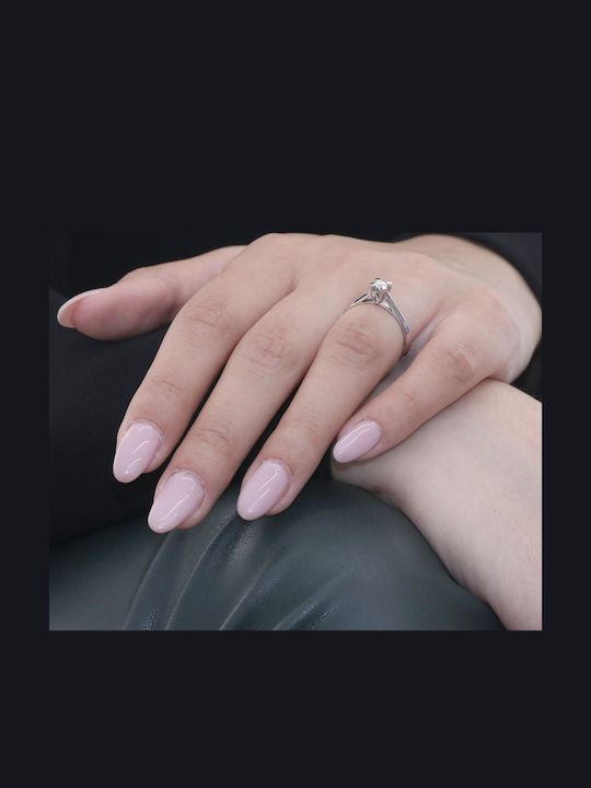 Fa Cad'oro Einzelstein aus Weißgold 18K mit Diamant
