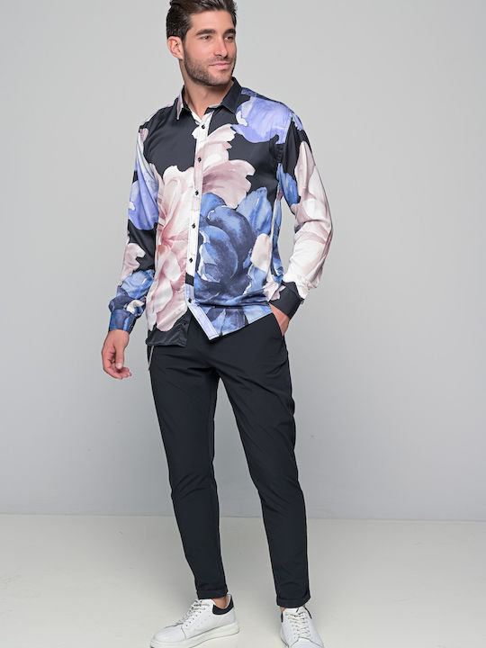 Long-sleeved Shirt Floral Blue
