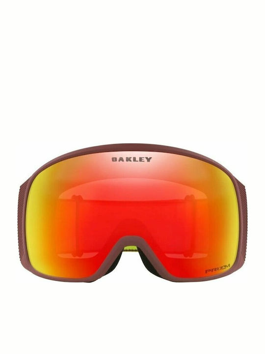 Oakley Flight Tracker Μάσκα Σκι & Snowboard Ενηλίκων Κόκκινη με Φακό σε Κόκκινο Χρώμα