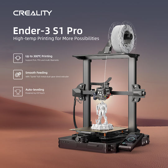 Creality3D Ender-3 S1 Pro Συναρμολογούμενος 3D Printer με Σύνδεση USB και Card Reader