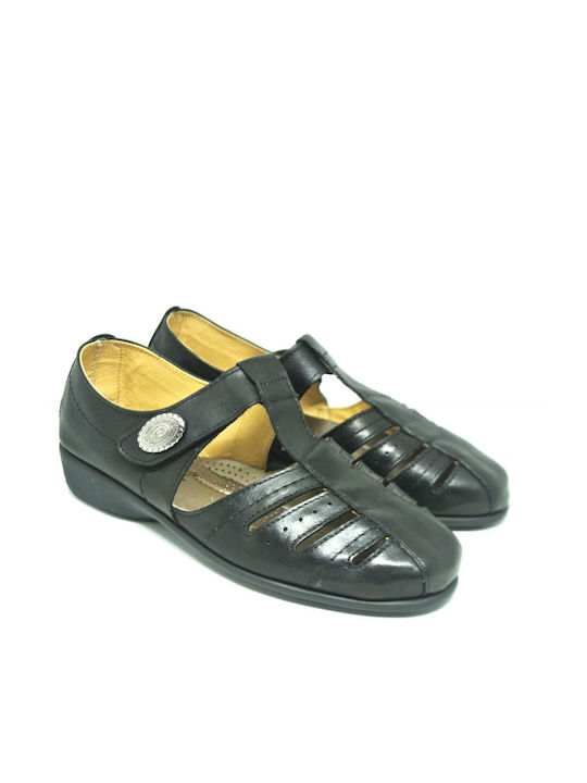 Comudus  Anatomic Women's Leather Platform Shoes Black