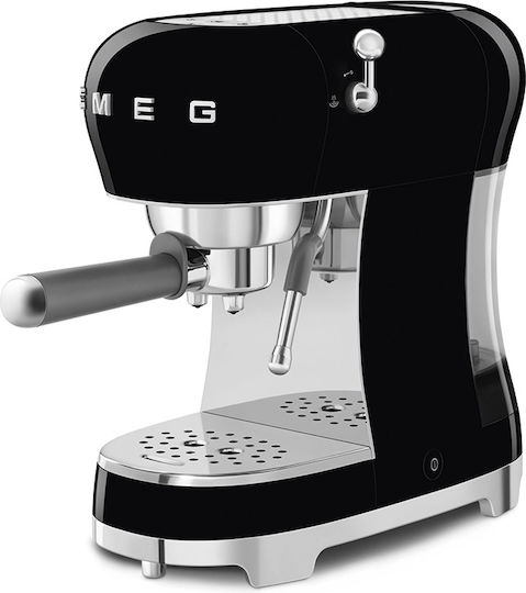 Smeg Μηχανή Espresso 1350W Πίεσης 15bar Black ECF02BLEU